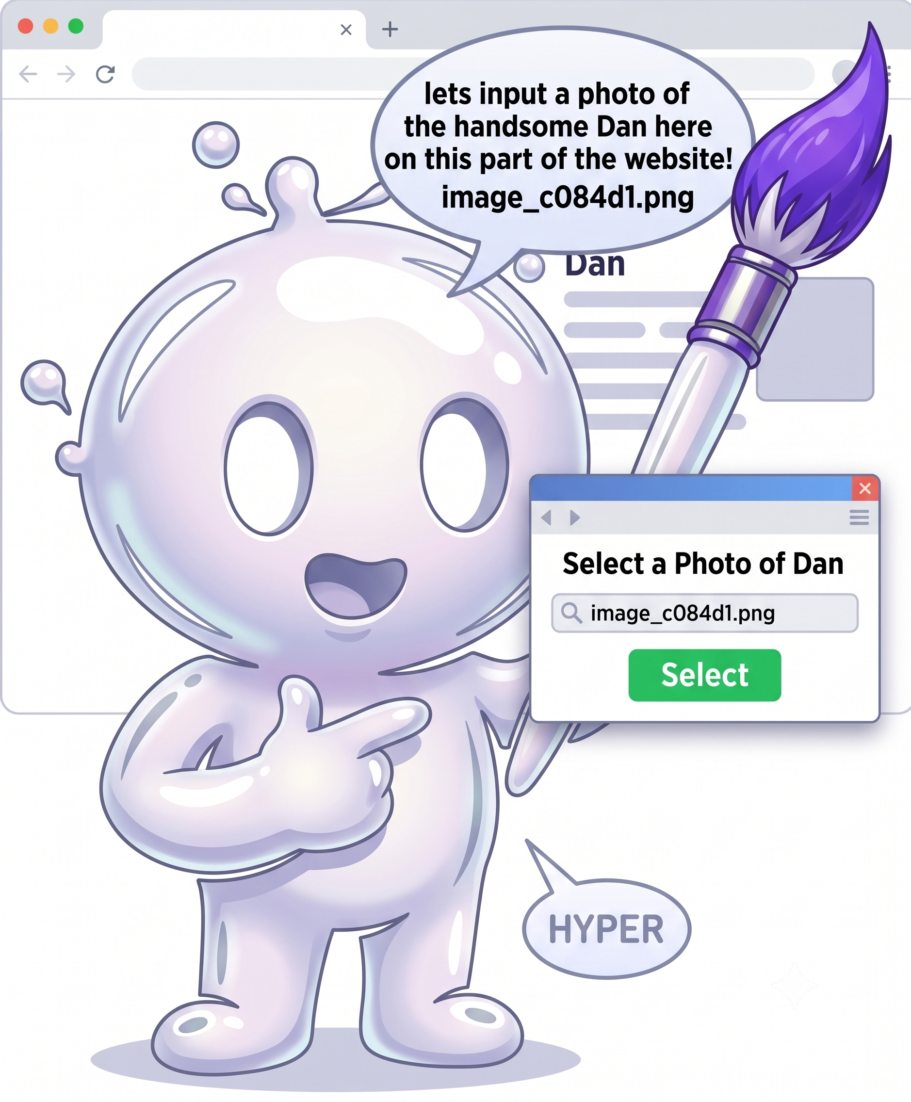 Dan's Quality Fences illustrated mascot